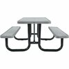 Global Industrial 8' Rectangular Picnic Table, Surface Mount, Gray 96 Long 277153GY